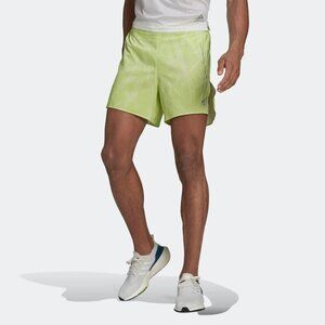 Adidas Mens Running BTN Shorts H61161 Lime Wicking 5" Size XS Extra Small